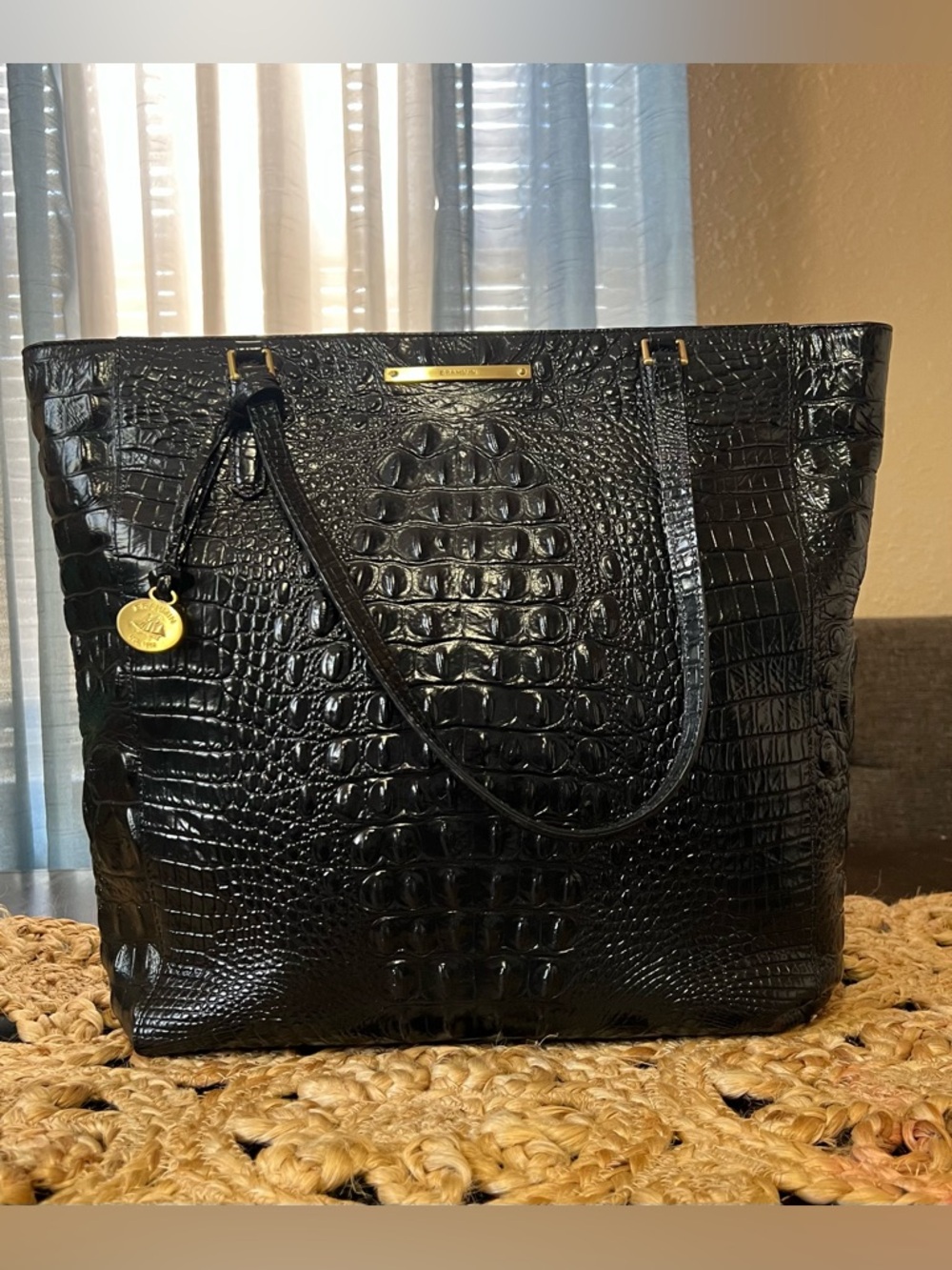 Brahmin Ezra Black Melbourne Tote with Matching Wallet - Picture 3 of 14